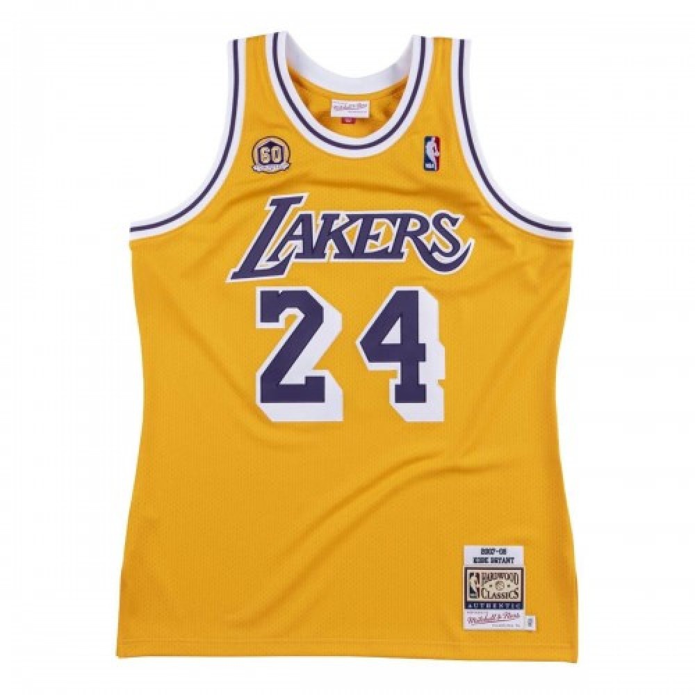 Men's Los Angeles Lakers Kobe Bryant #24 Throwback Yellow 2007-08 Hardwood Classics Jersey-Pro Kit Vault | Brand New 26/27 Sports Jerseys